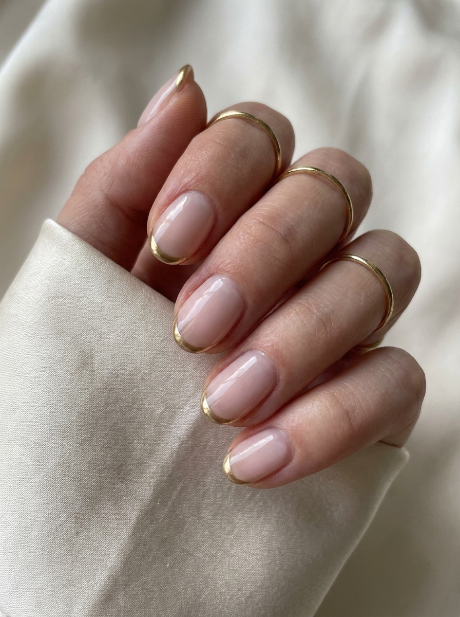 Gold French Nails als Goldene Nägel Inspiration 2026